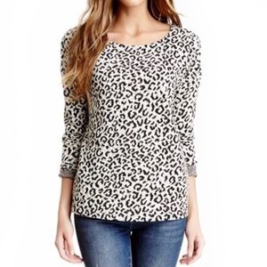 Willow & Clay Leopard 3/4 Sleeve Sweater Large